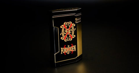 Prometheus OpusX Rare Black Magma X Plated in Gold on Black Lacquer Lighter