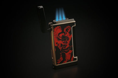 Prometheus God of Fire “Never Back Down” Ultimo X Red on Black Lighter