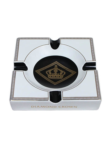 Diamond Crown White Ashtray With Logo